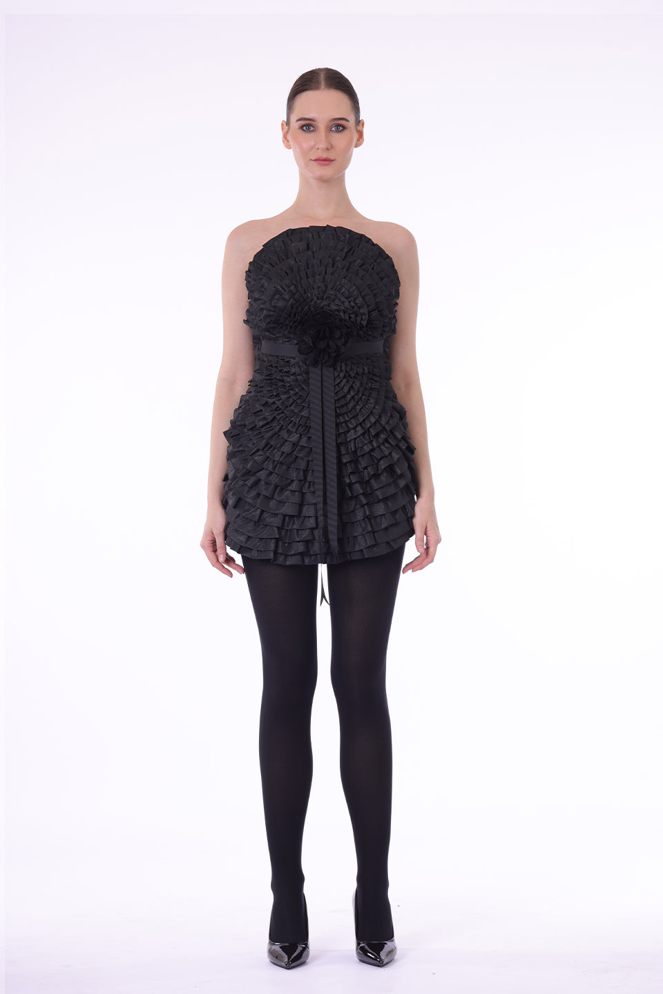 Black avant Garde short dress Rocky Star Black avant Garde short dress Rocky Star