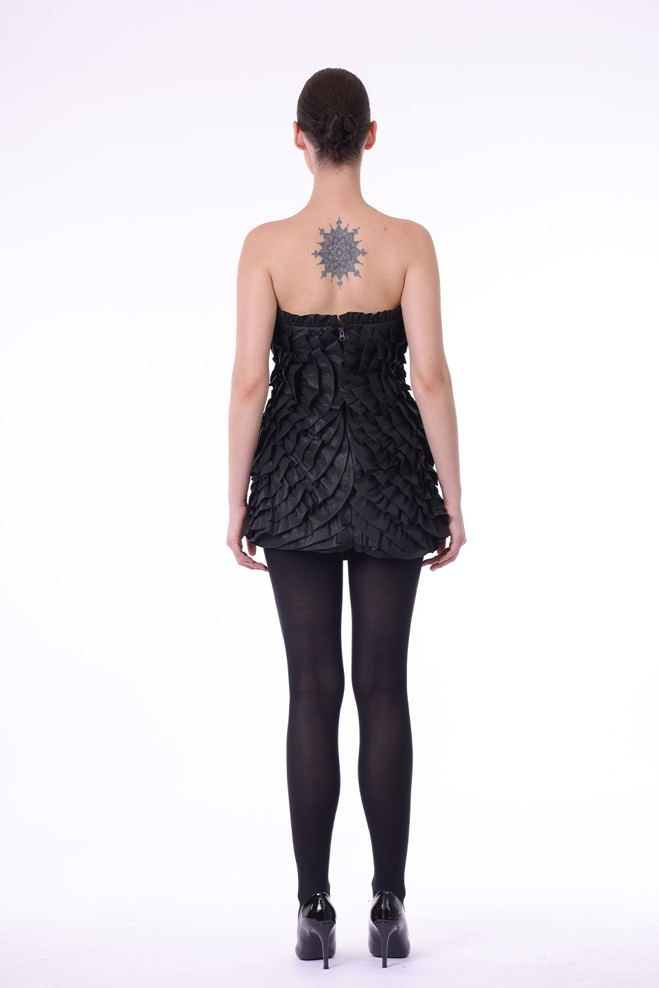 Black avant Garde short dress