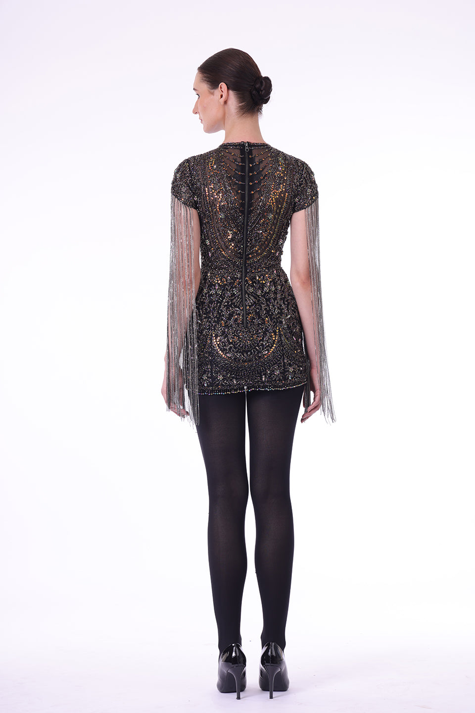 Chain detailing short dress