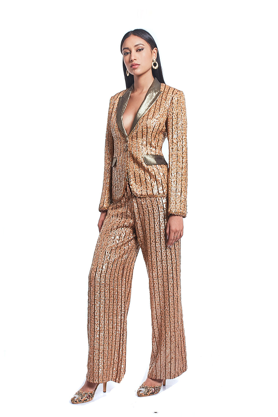Gold sequinned blazer
