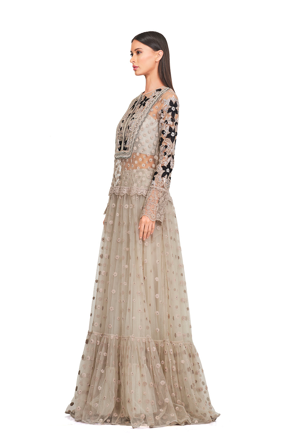 Long tunic with patchwork embroidery