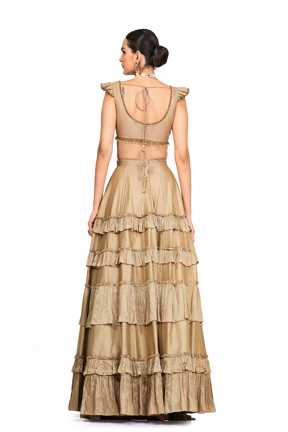 Silk Frill Lehenga with Ruffled Blouse