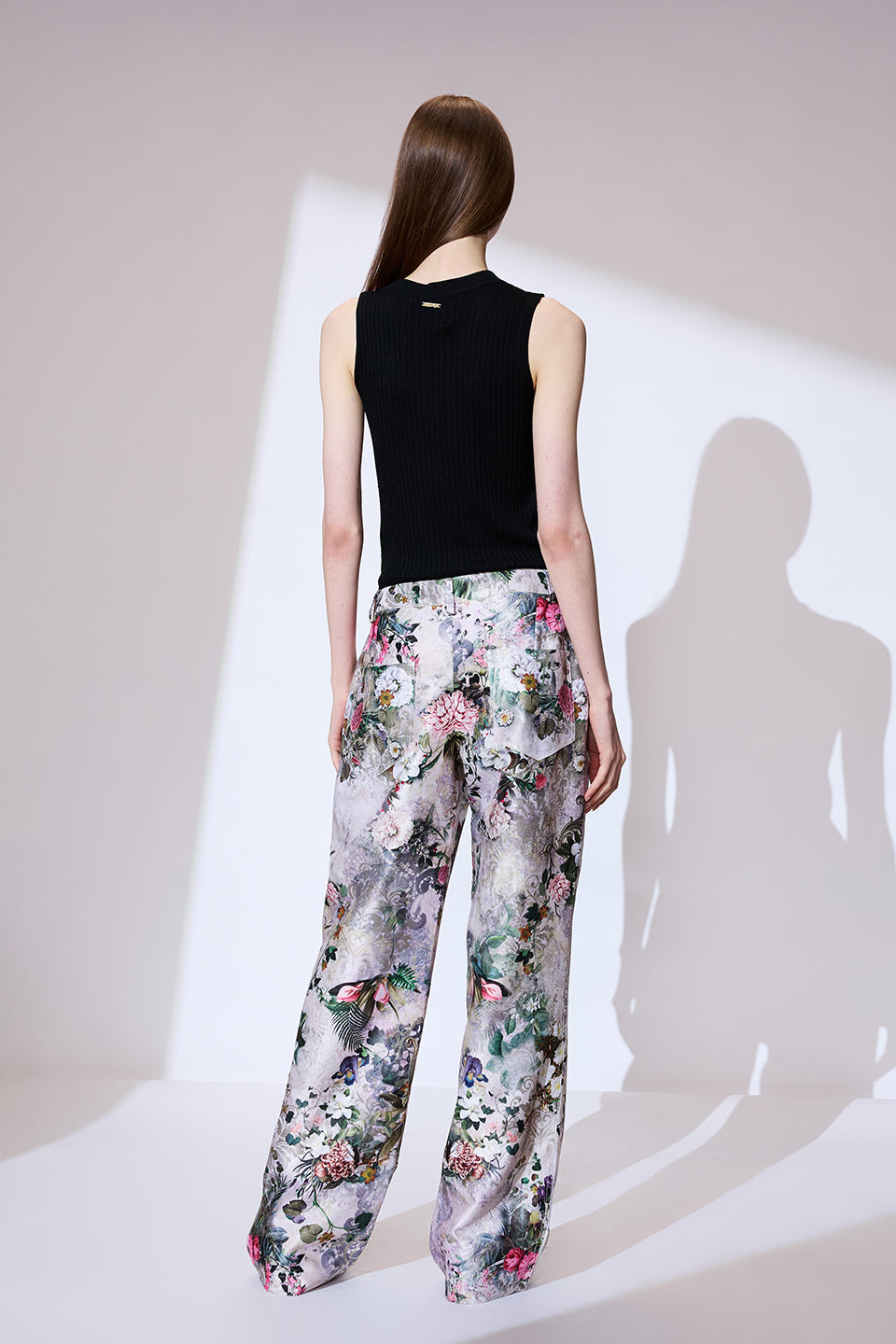 Ivory printed trouser