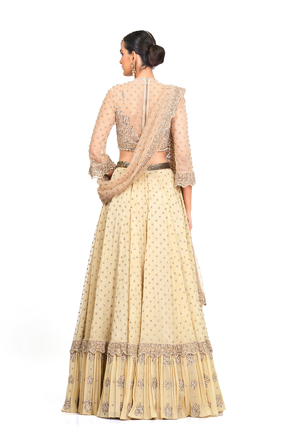 Beige Heavy Embroidered Lehenga with Dupatta