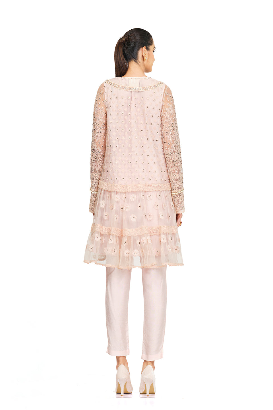 Pink Embroidered tunic set
