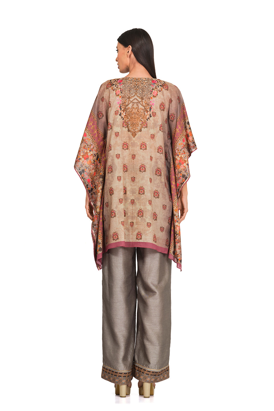 Taupe printed Kaftan