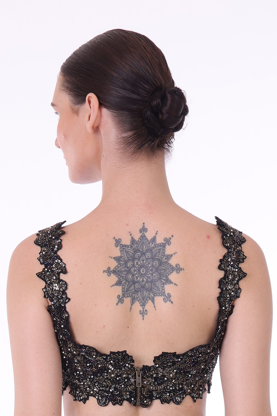 Black embroidered top