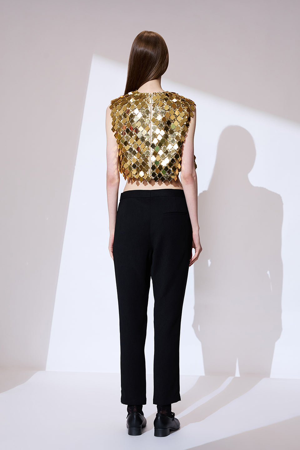 Gold jacket crop top