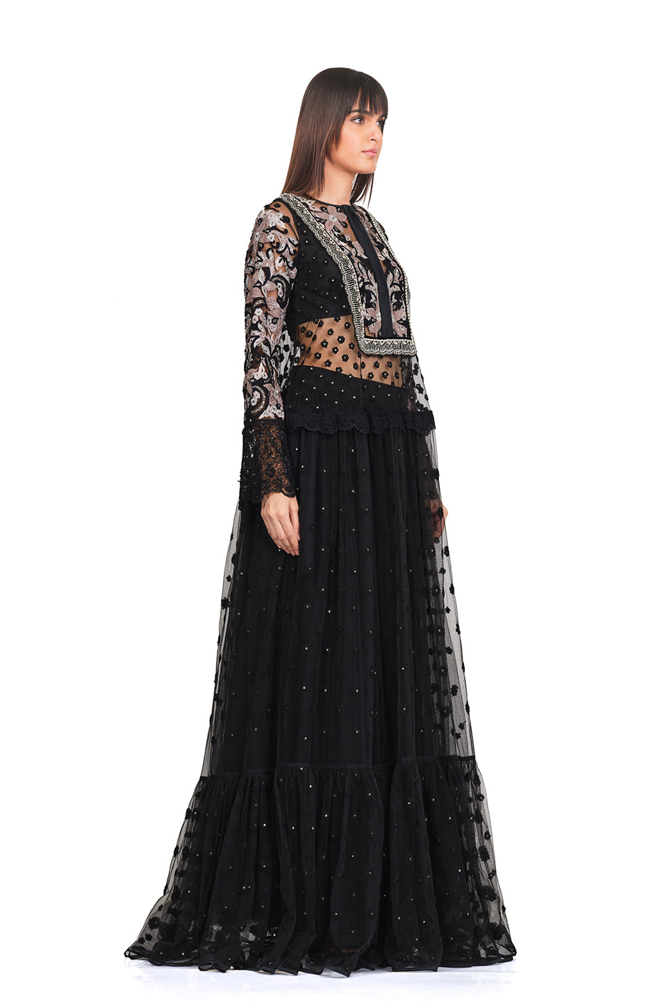 Long tunic with patchwork embroidery