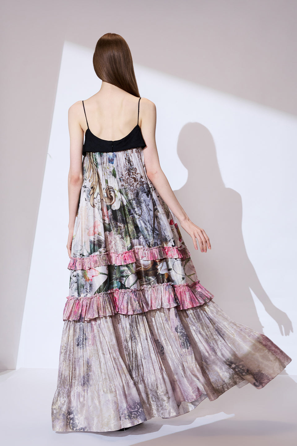 Ivory ruffled long dress