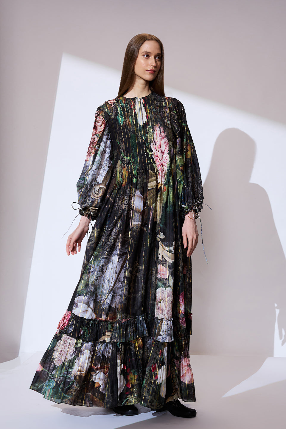 Balloon sleeves long dress