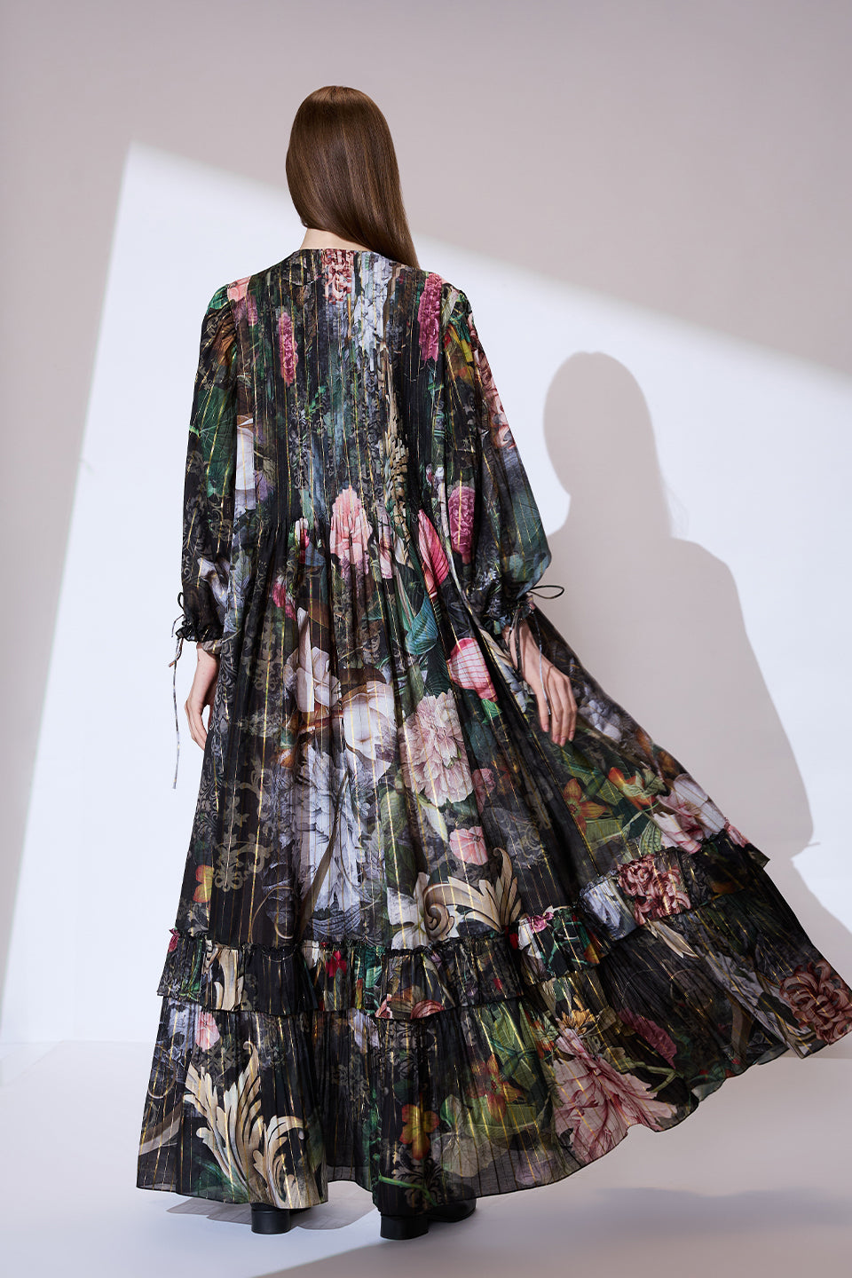 Balloon sleeves long dress