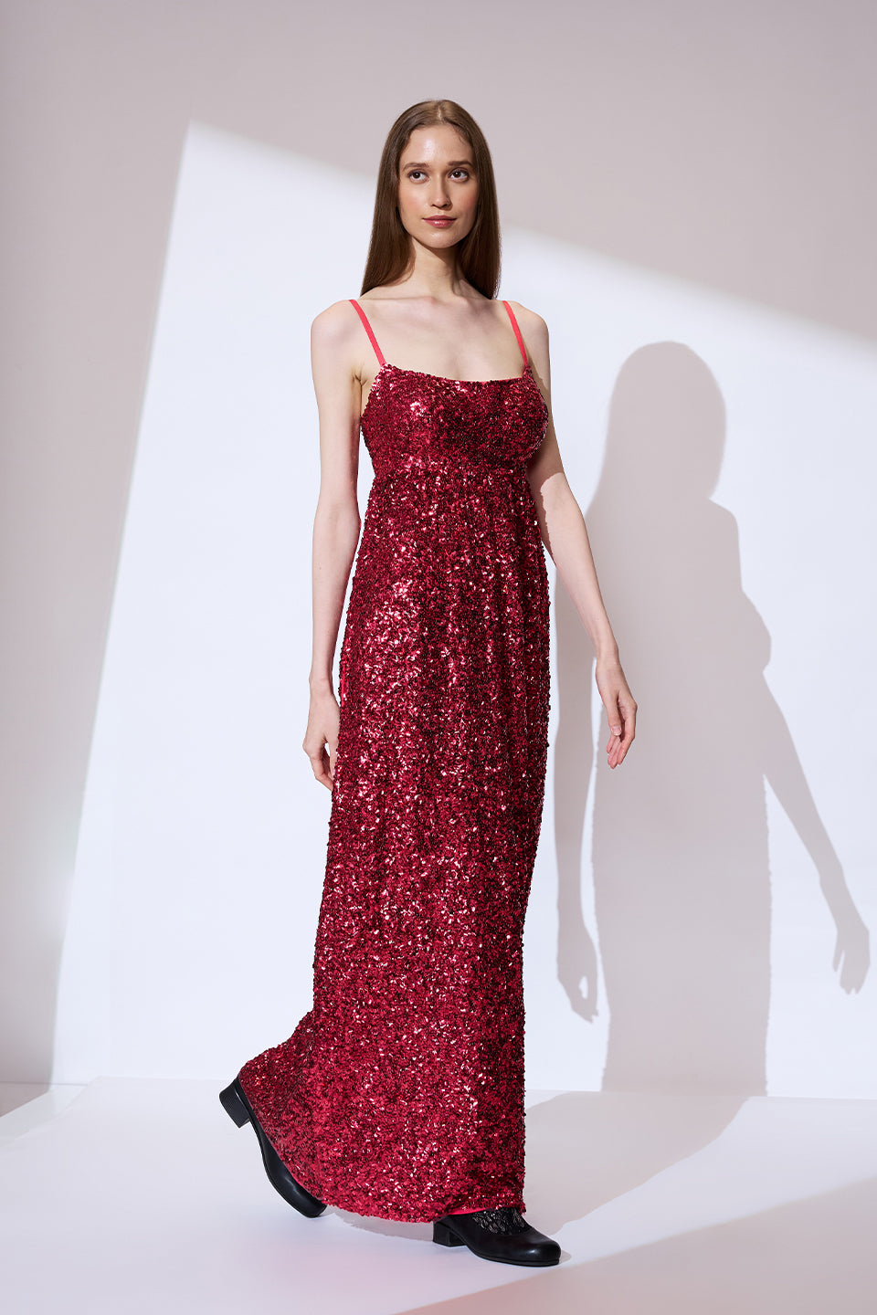 Red Sequinned Cockatil dress