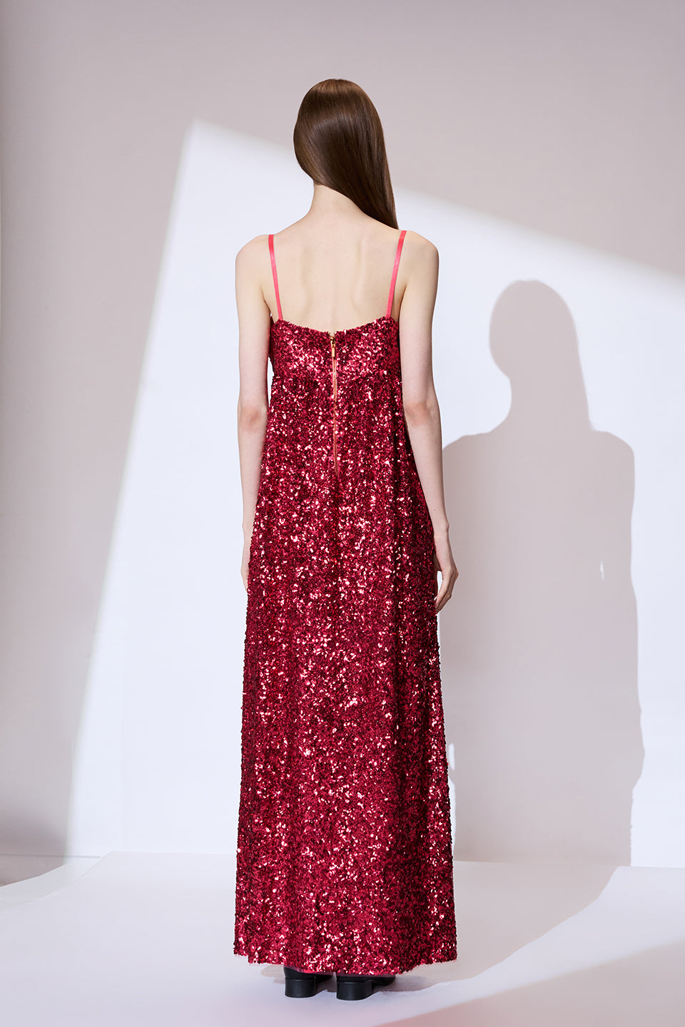Red Sequinned Cockatil dress