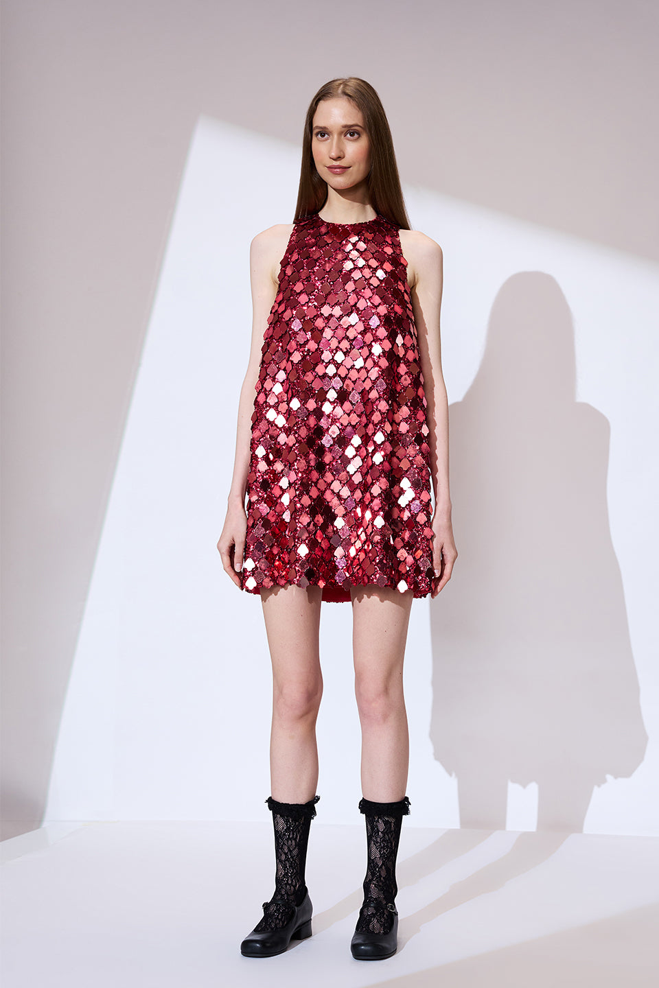 Red avant garde short dress