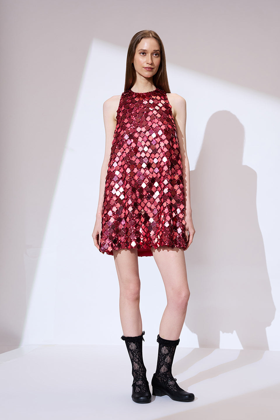 Red avant garde short dress