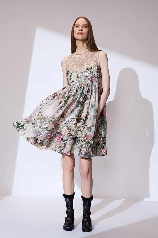 embroidered short dress