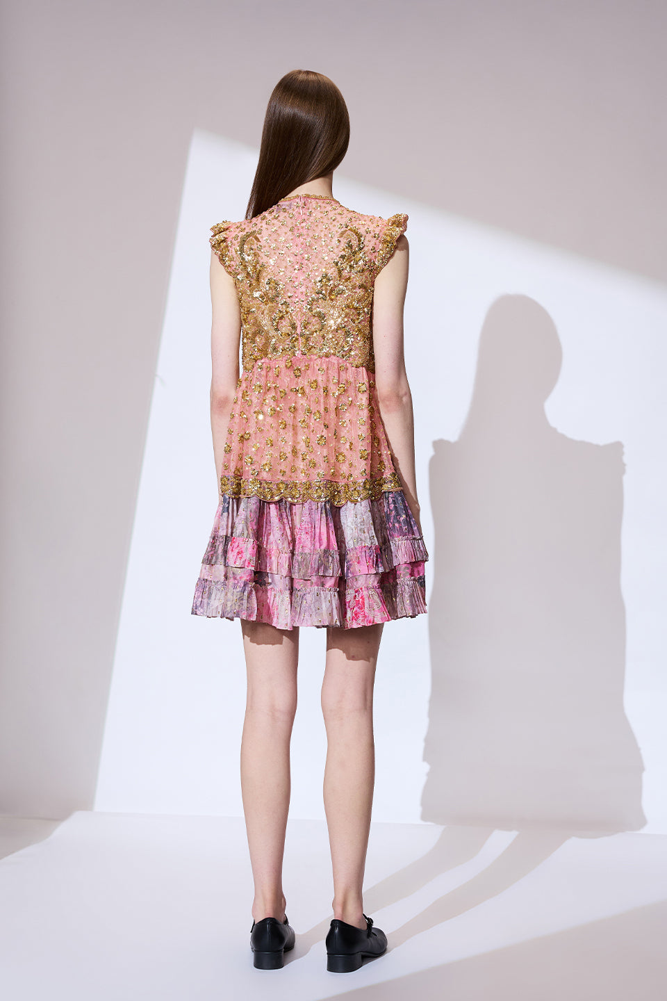 Pink embroidered dress