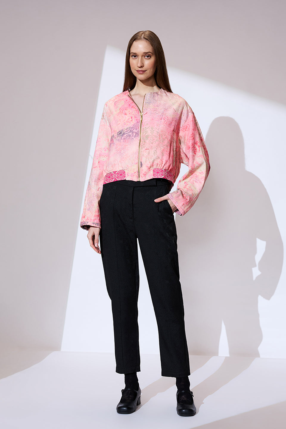 Printed bomber jacket