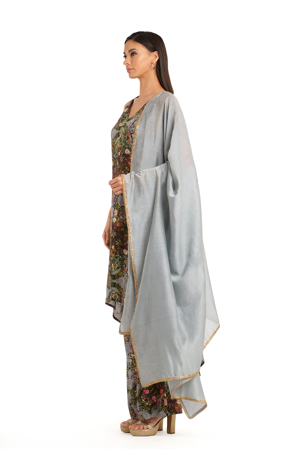 Sleevless printed tunic set