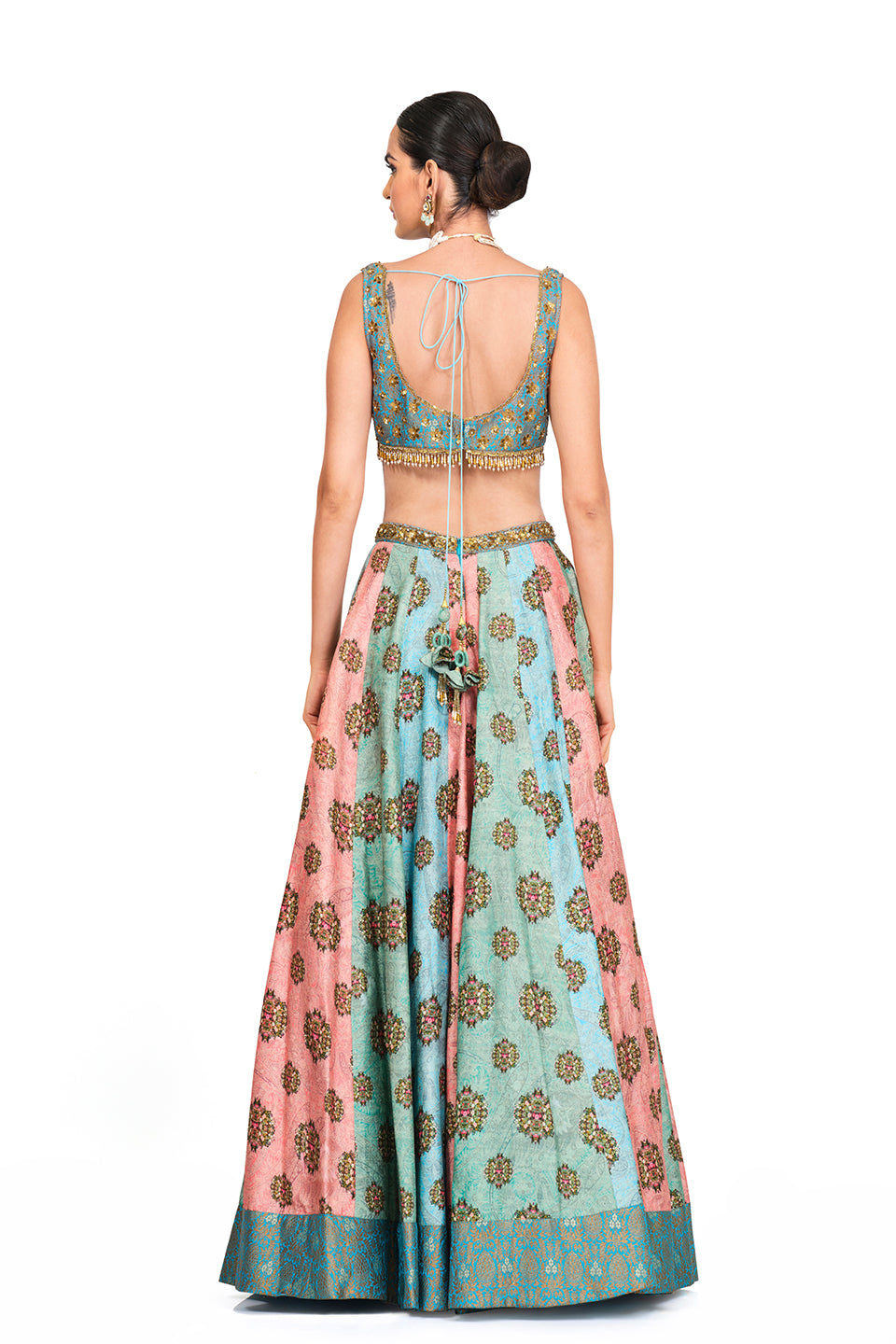 Silk Lehenga with Brocade Blouse No Price
