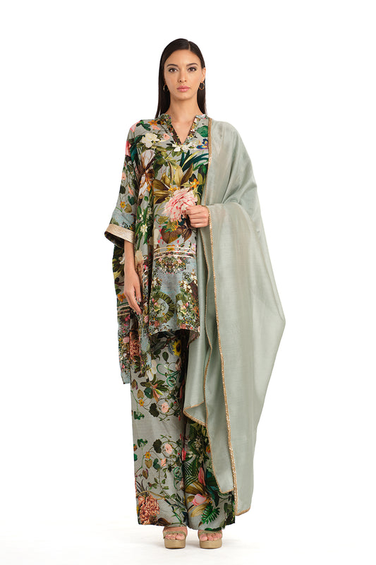 Botanical high low tunic set