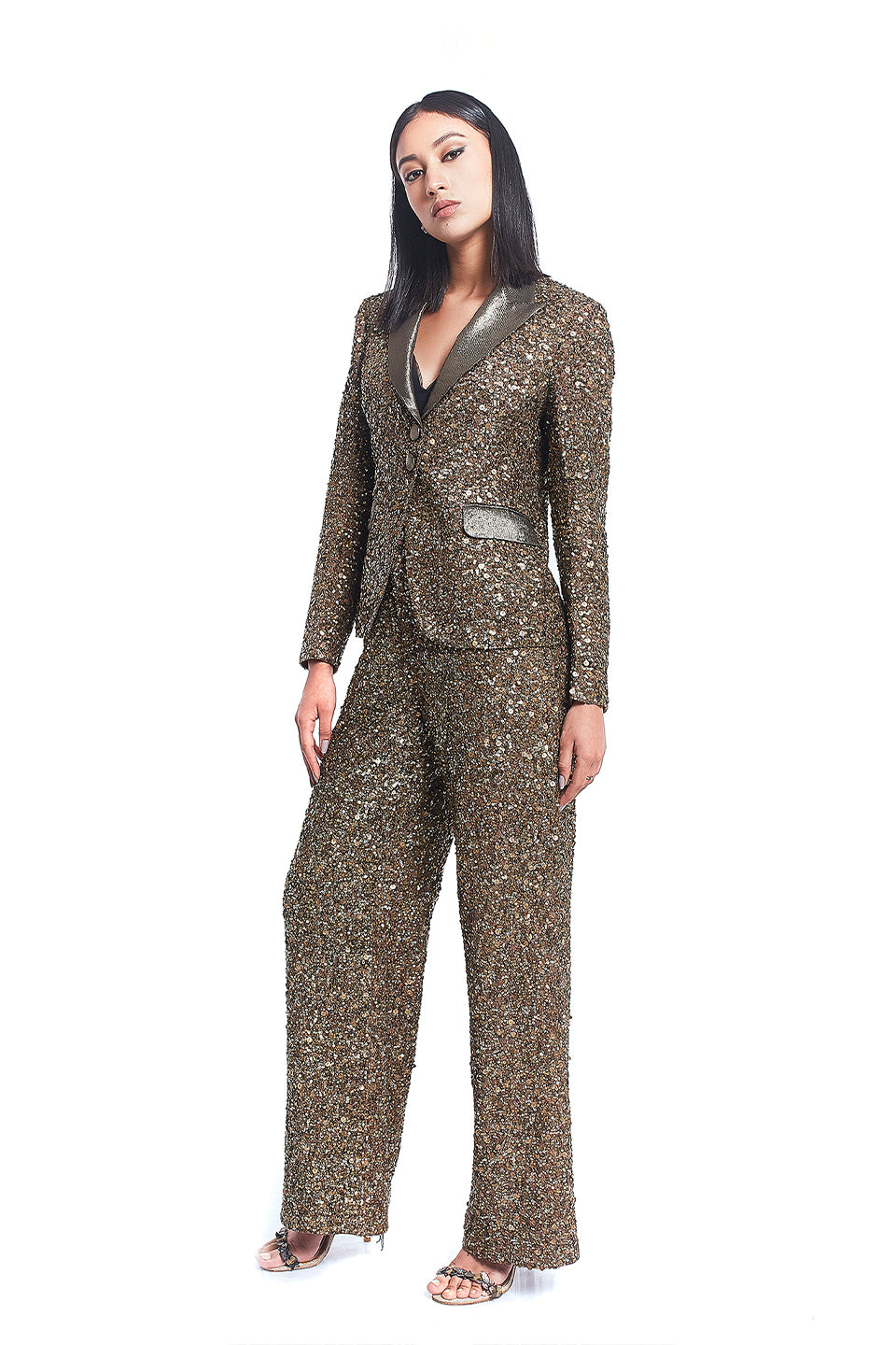 Antique gold sequinned blazer