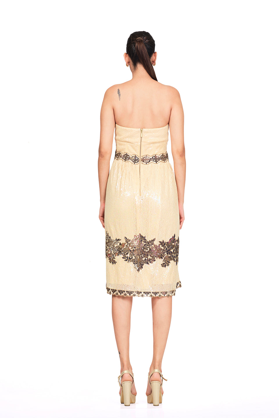 Hand embroidered sequin short dress