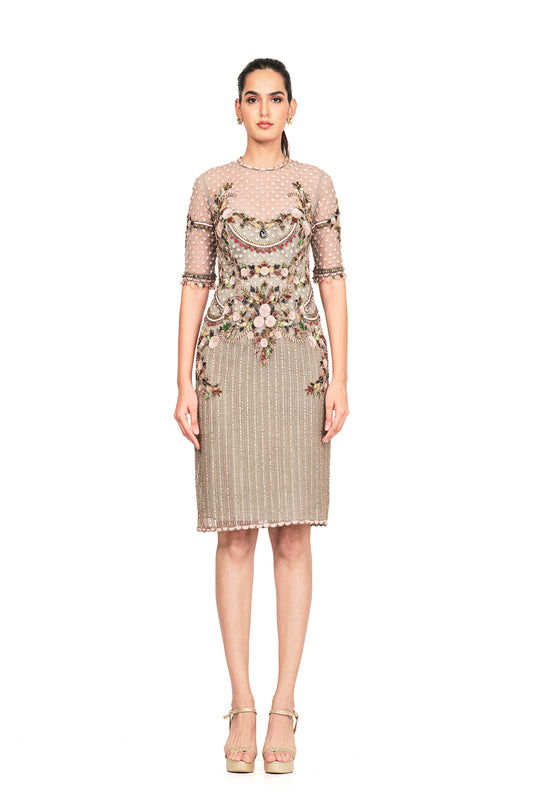 Hand embroidered shift dress