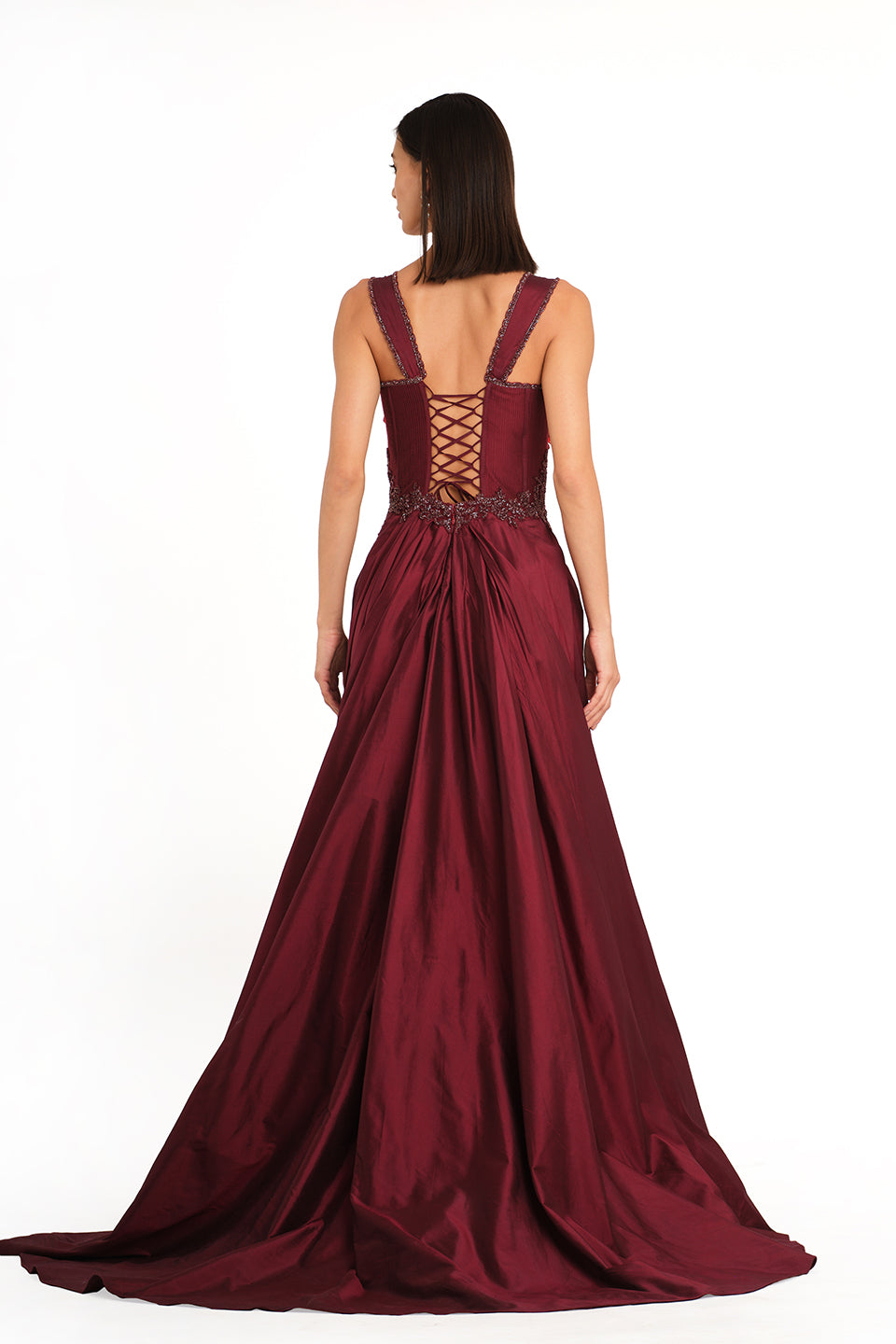 Burgundy corset gown