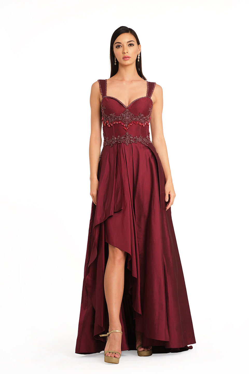 Burgundy corset gown