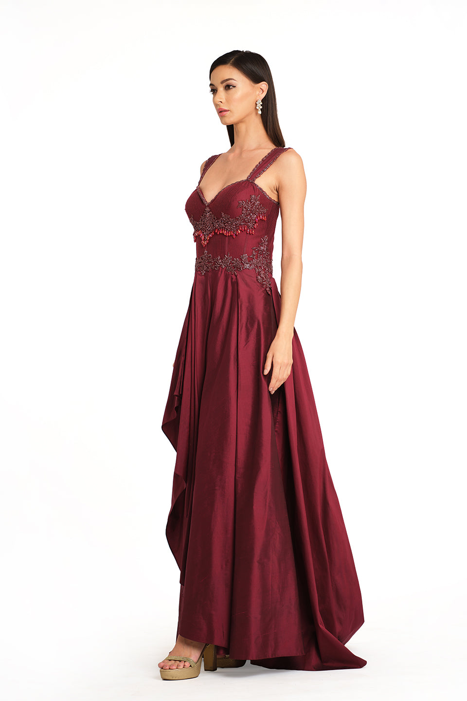 Burgundy corset gown
