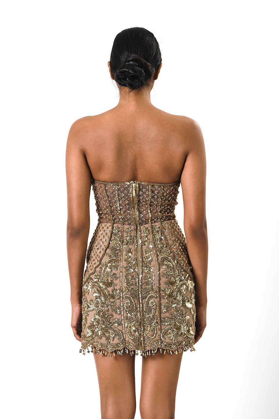 Embroidered corset fit dress