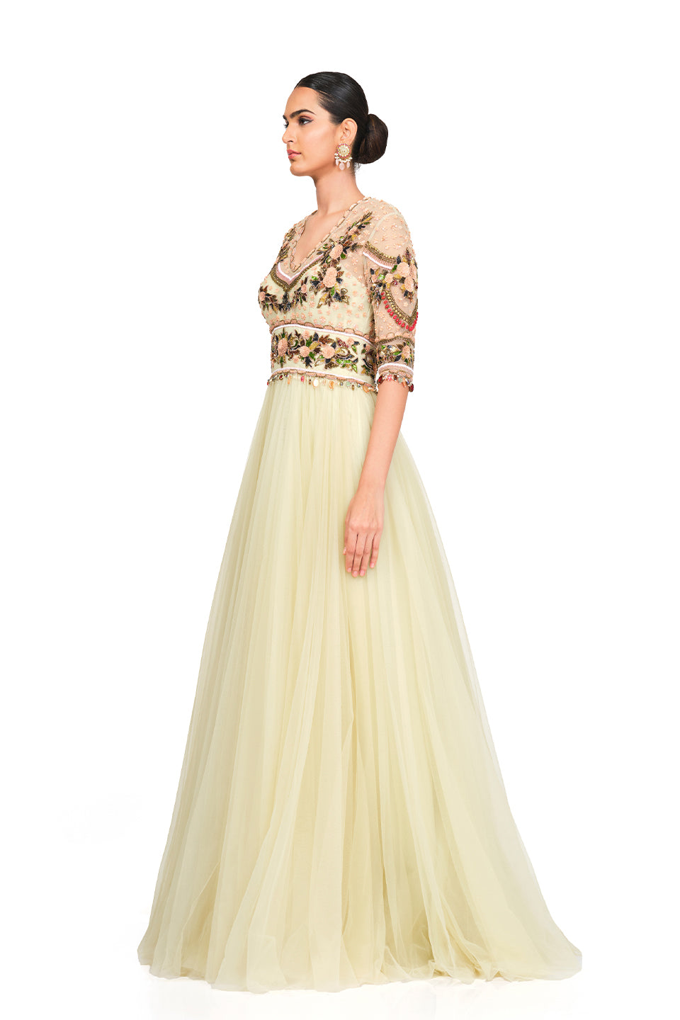 Hand embroidered Anarkali gown
