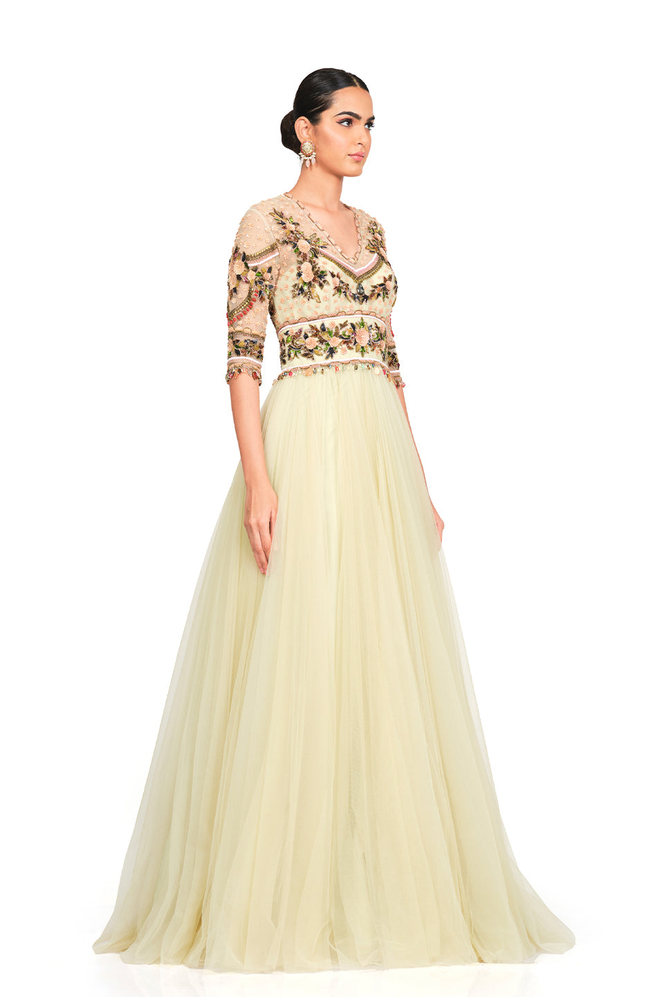 Hand embroidered Anarkali gown