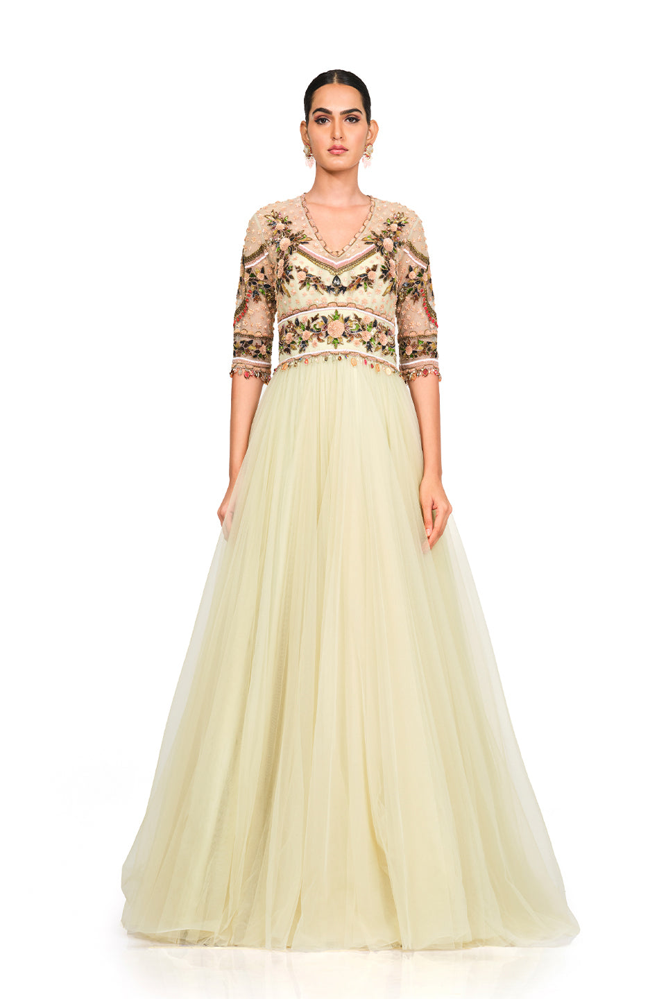 Hand embroidered Anarkali gown