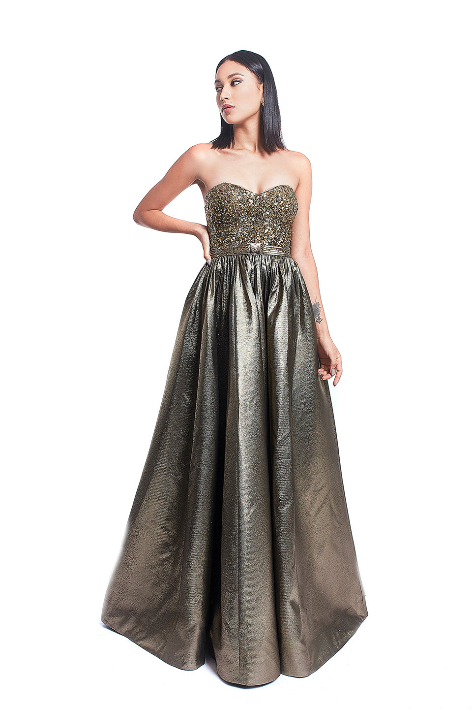 Gold tube long gown