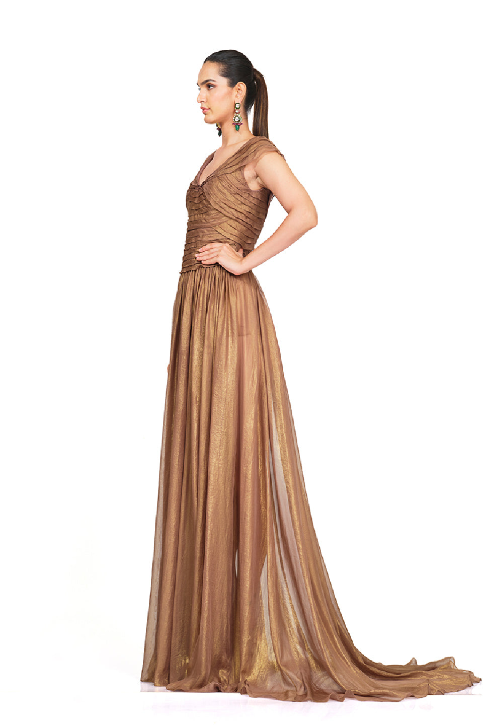 Copper layered gown
