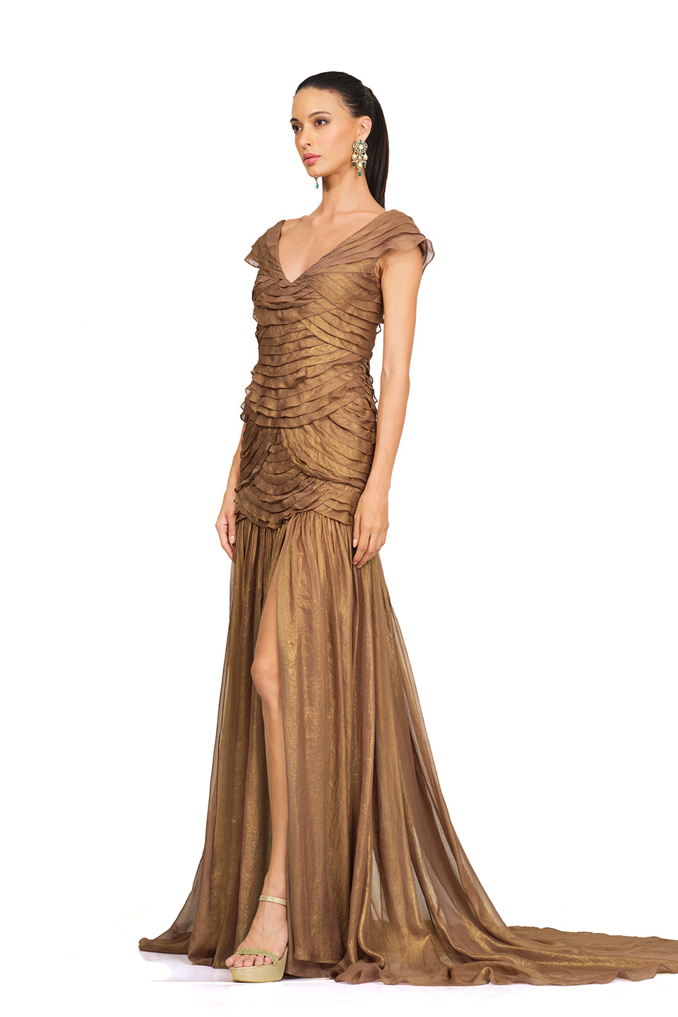 Copper layered gown