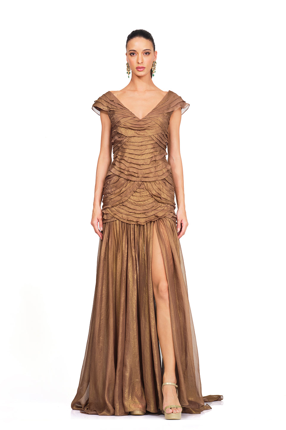 Copper layered gown