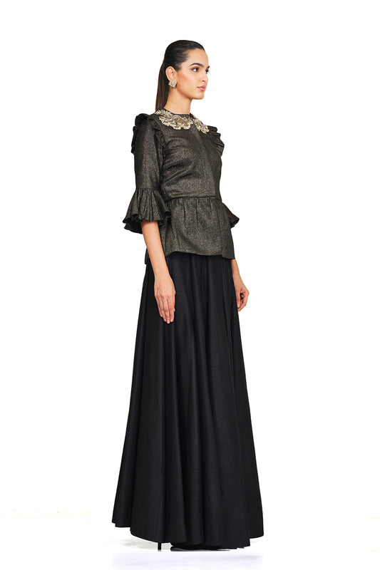 Embellished Jacket Shirt Set