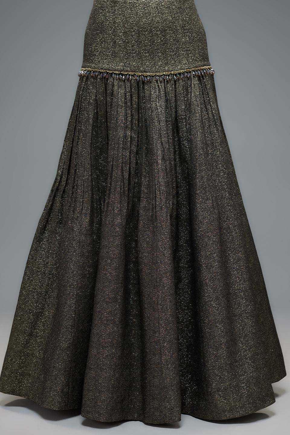 Black Poly Lurex Lehenga Set