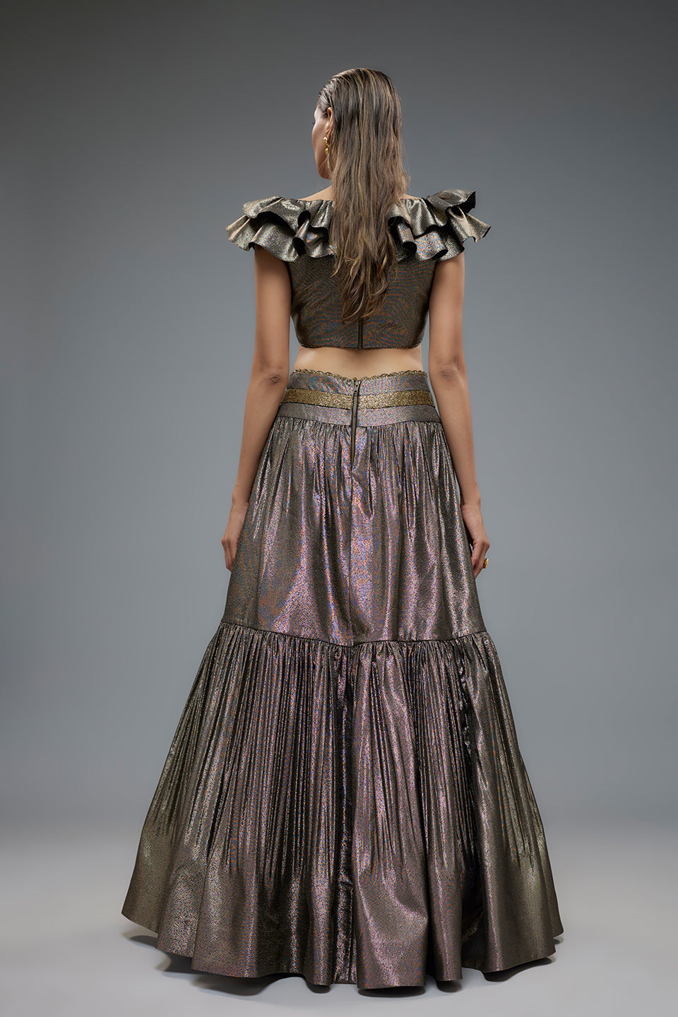 Ruffle Blouse And Lehenga Set