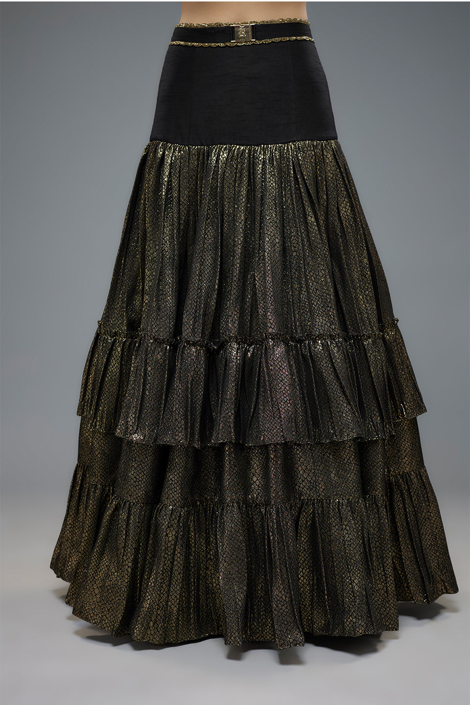 Black And Gold Lehenga Set