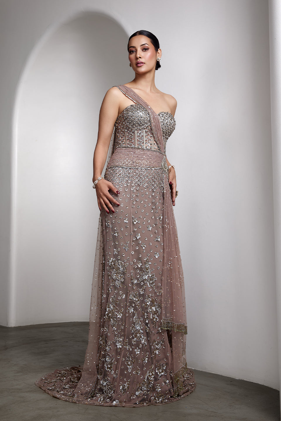 Pink Drapped Gown