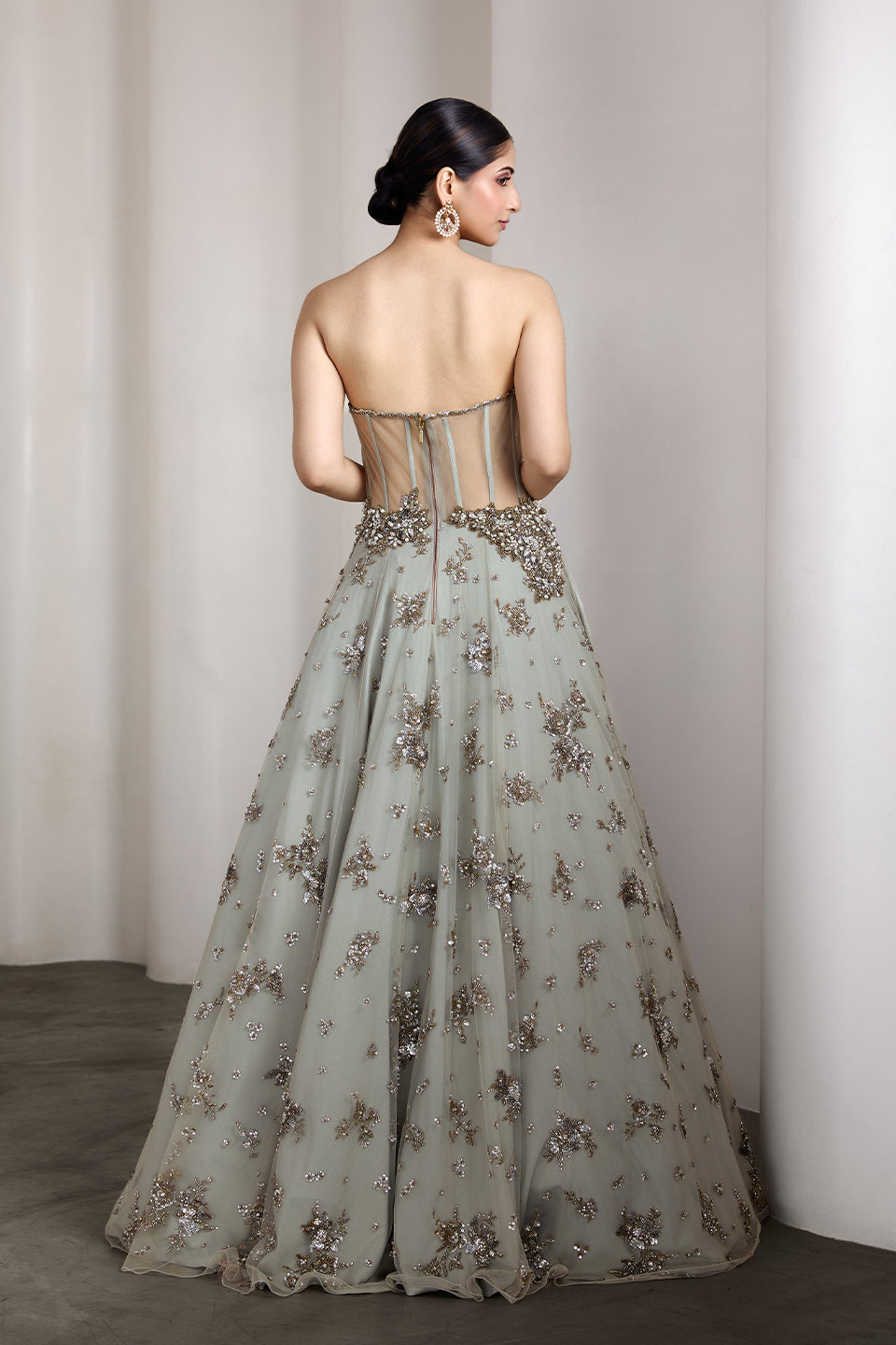Grey Corset Fit Gown
