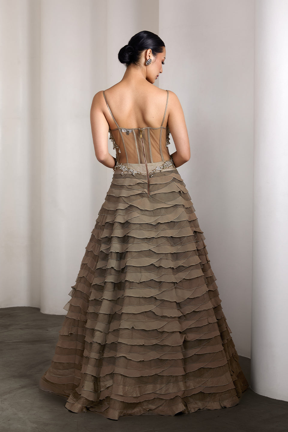 Olive corset fit gown