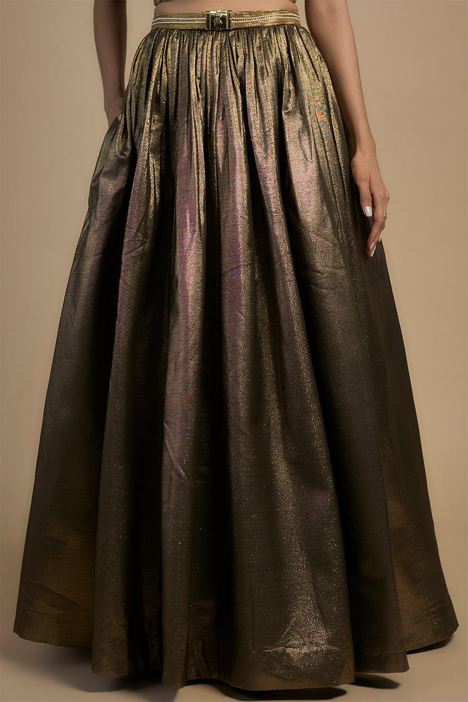 gold corset blouse and lehenga set
