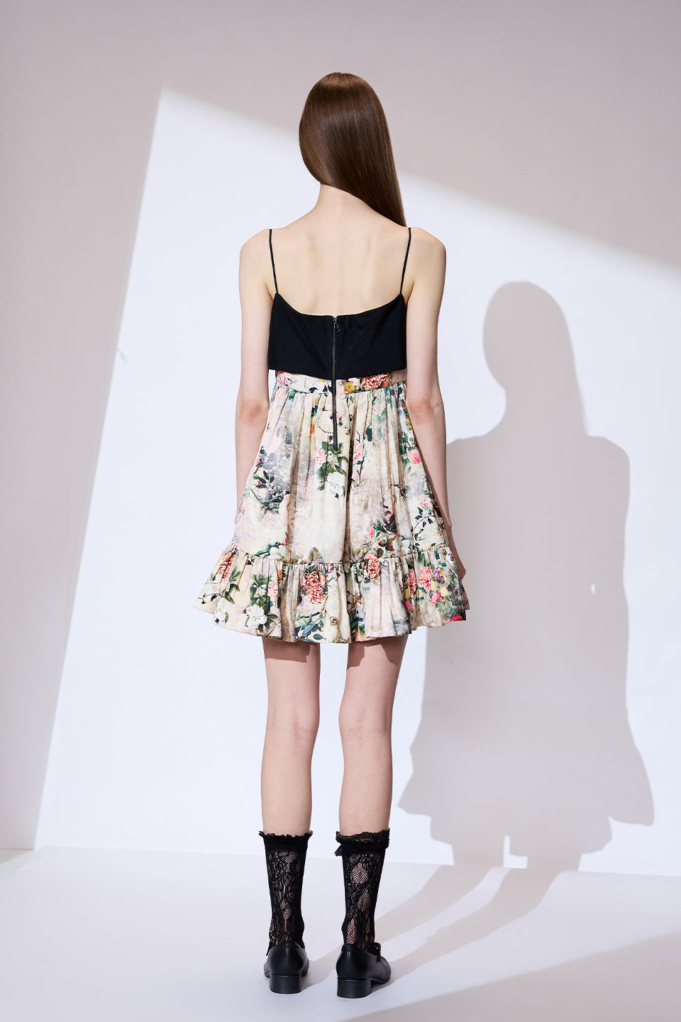 Ivory printed short dress