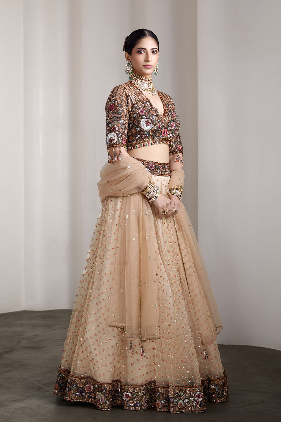 Sequin embroidered lehenga set